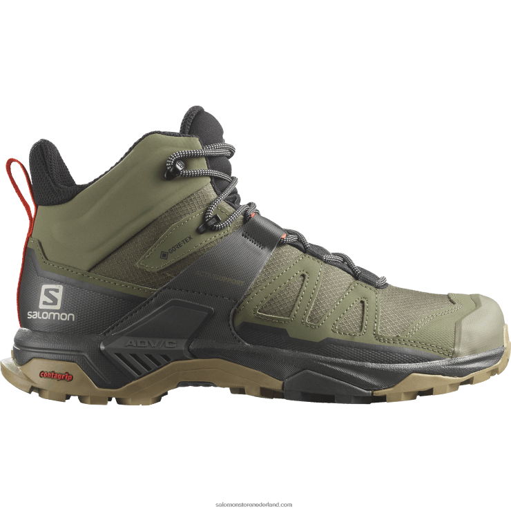 heren wandelschoenen - x ultra 4 mid gore-tex Salomon 22DD89 diep korstmosgroen/turf/kelp