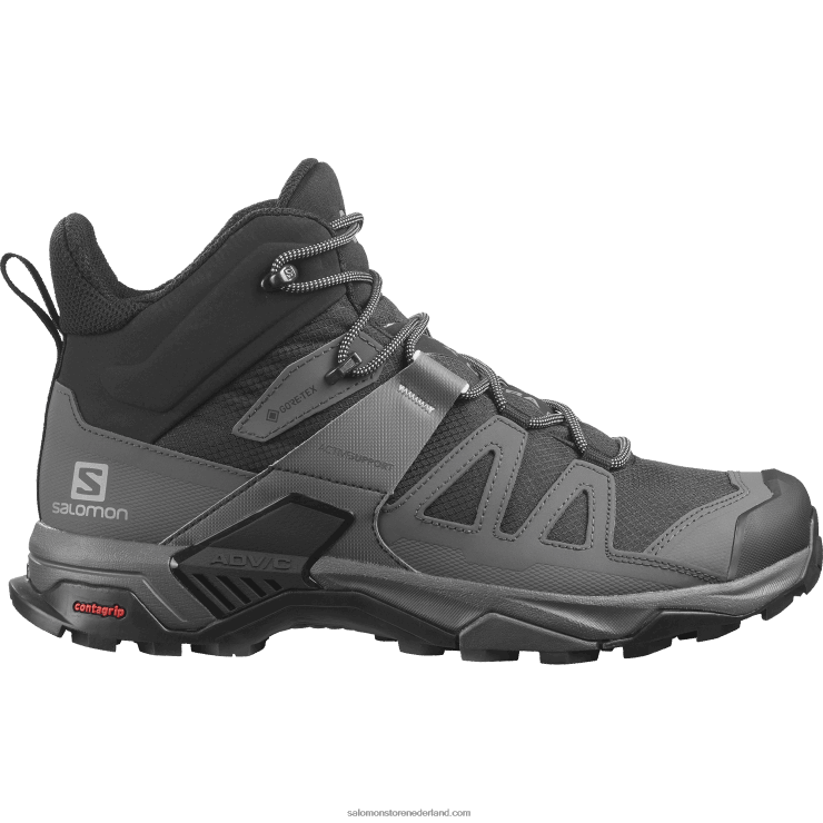 heren wandelschoenen - x ultra 4 middelbrede gore-tex Salomon 22DD842 zwart/magneet/parelblauw