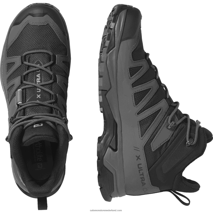 heren wandelschoenen - x ultra 4 middelbrede gore-tex Salomon 22DD842 zwart/magneet/parelblauw