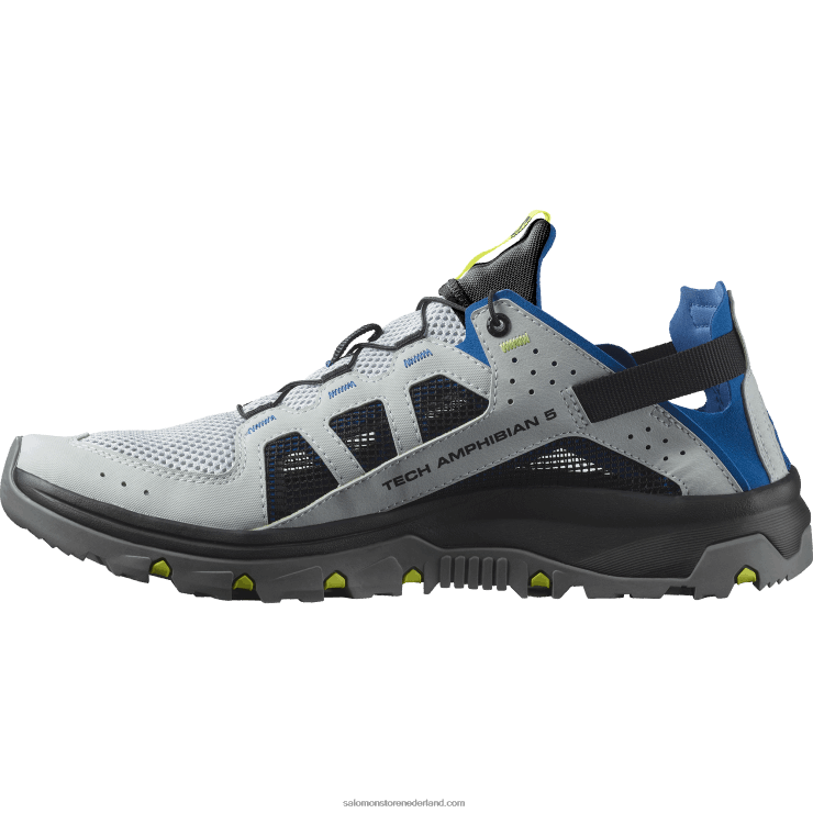 heren waterschoenen - techamphibian 5 Salomon 22DD81 parelblauw/lapisblauw/veiligheidsgeel