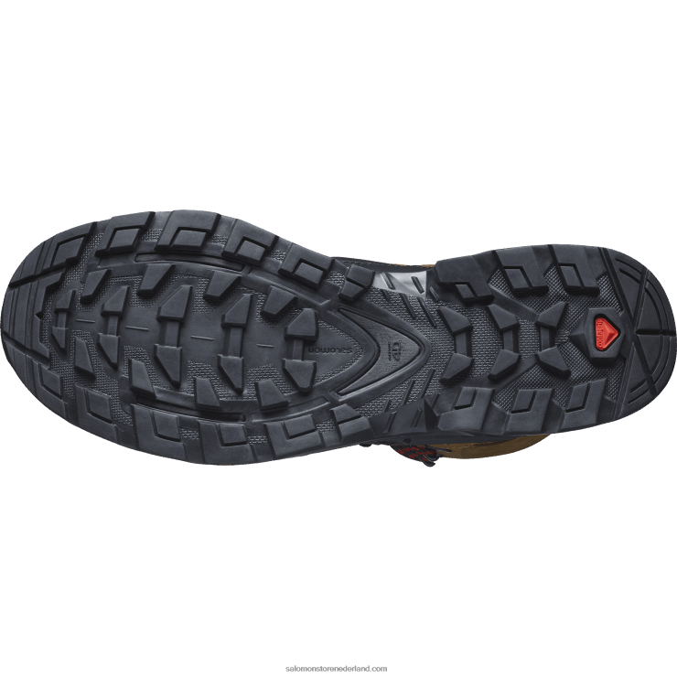 leren wandelschoenen voor heren - quest 4 gore-tex Salomon 22DD84 rubber/zwart/vurig rood