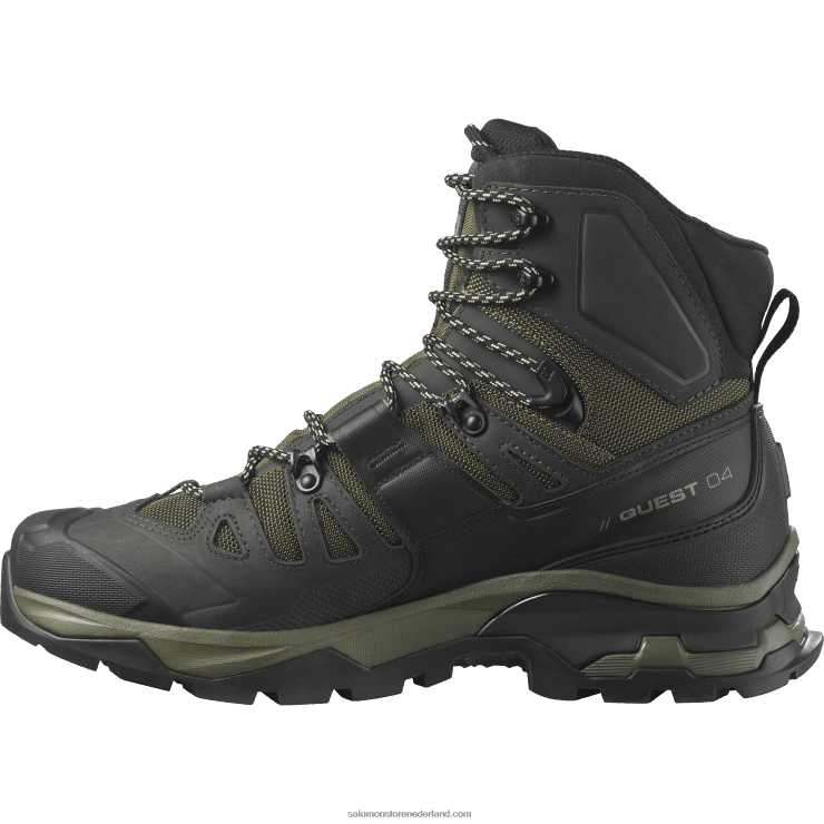leren wandelschoenen voor heren - quest 4 gore-tex Salomon 22DD85 olijfnacht/turf/safari