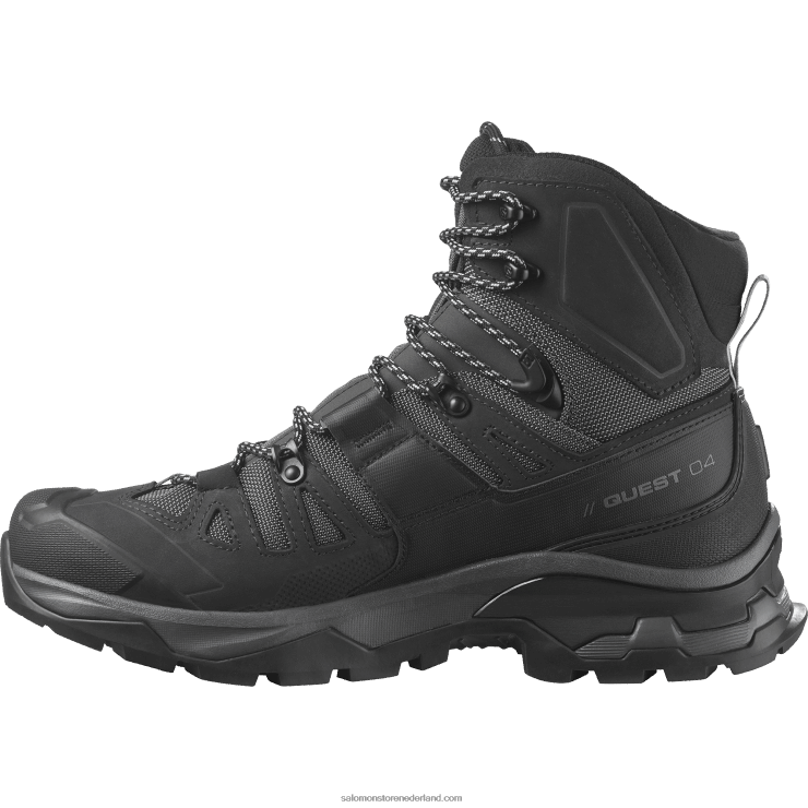 leren wandelschoenen voor heren - quest 4 gore-tex Salomon 22DD87 magneet/zwart/steengroeve