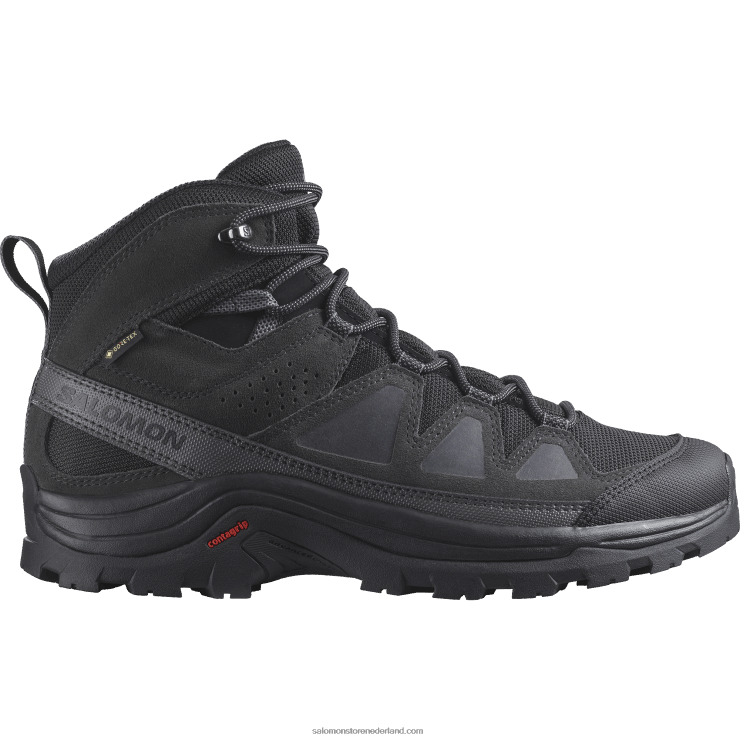 leren wandelschoenen voor heren - quest rove gore-tex Salomon 22DD853 zwart/fantoom/magneet