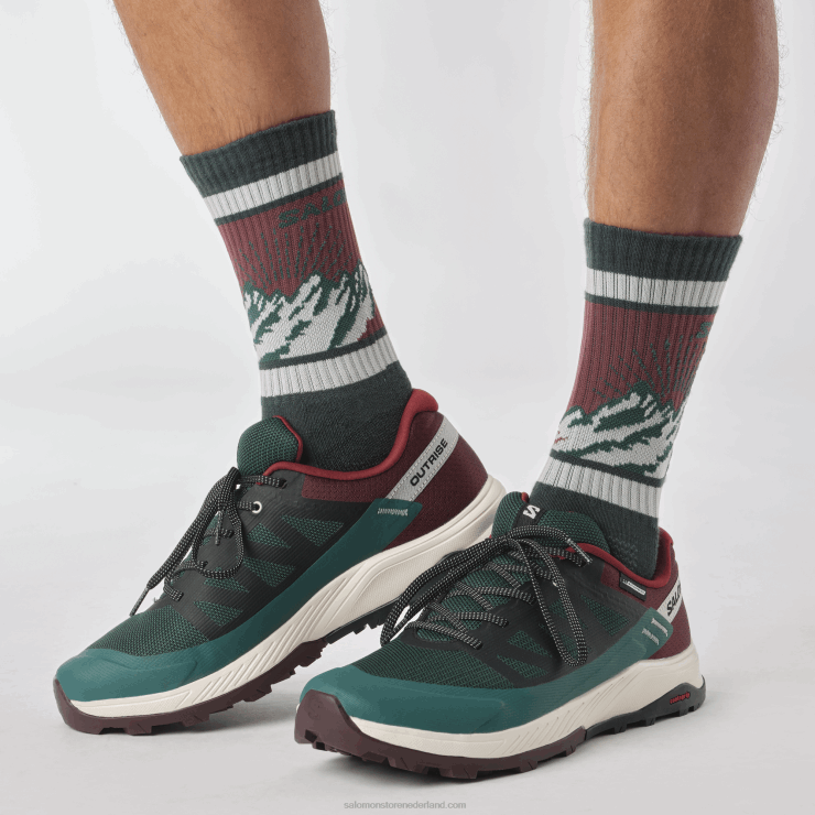 wandelschoenen voor heren - outrise clima waterdicht Salomon 22DD855 ponderosapijnboom/bittere chocolade/vanille-ijs