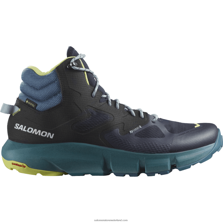 wandelschoenen voor heren - predict hike mid gore-tex Salomon 22DD856 donkere saffier/blauwe as/zonnige limoen