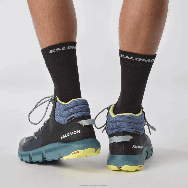 wandelschoenen voor heren - predict hike mid gore-tex Salomon 22DD856 donkere saffier/blauwe as/zonnige limoen