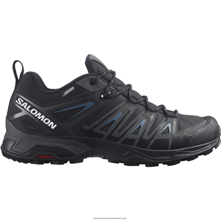 wandelschoenen voor heren - x ultra pioneer clima waterdicht Salomon 22DD838 zwart/magneet/bluesteel