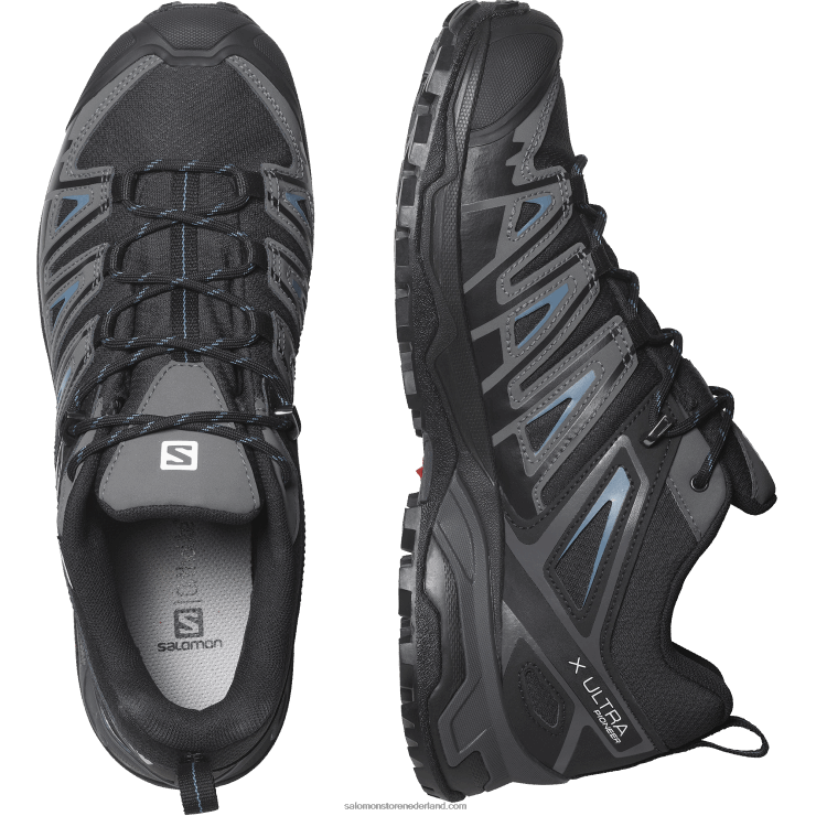 wandelschoenen voor heren - x ultra pioneer clima waterdicht Salomon 22DD838 zwart/magneet/bluesteel