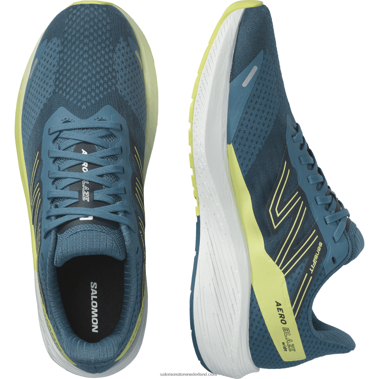hardloopschoenen voor heren - aero blaze Salomon 22DD81068 blauwe as/sunny lime/donkere saffier