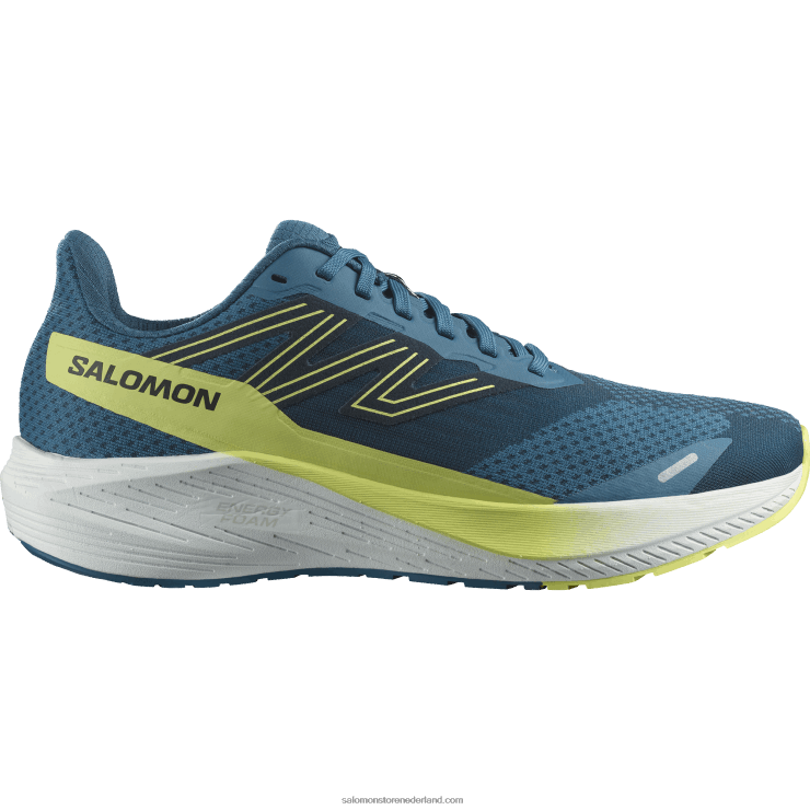 hardloopschoenen voor heren - aero blaze wide Salomon 22DD858 blauwe as/sunny lime/donkere saffier