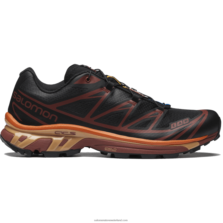 sportschoenen voor heren - xt-6 Salomon 22DD886 zwart/chocolade pruim/levendig oranje
