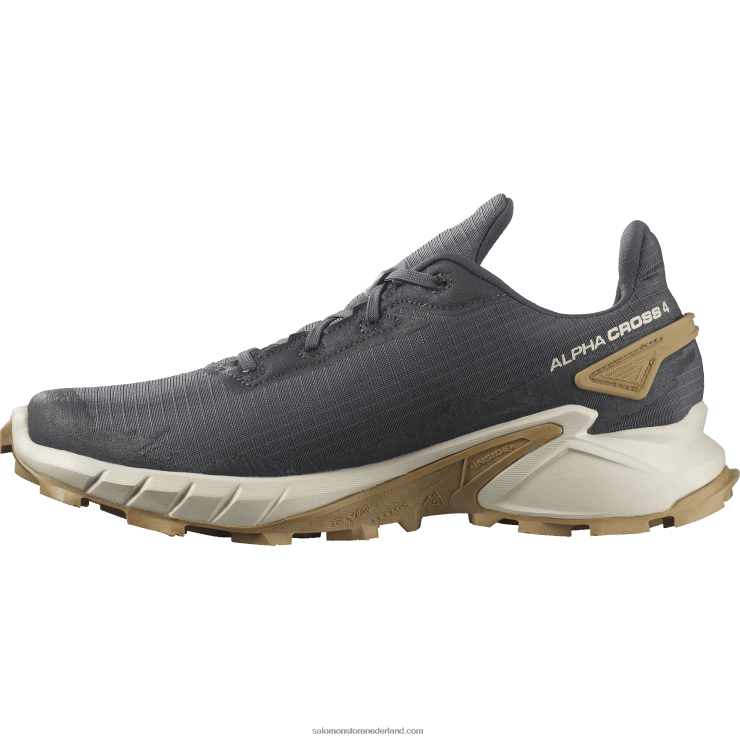 trailrunningschoenen voor heren - alphacross 4 Salomon 22DD81483 ebbenhout/regenachtige dag/fantoom