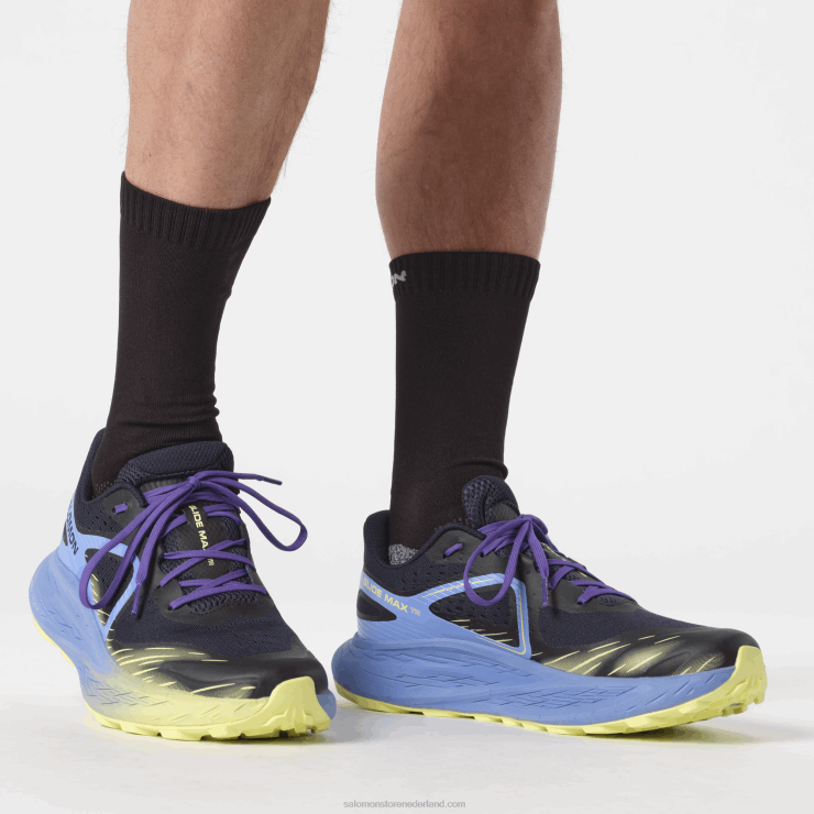 trailrunningschoenen voor heren - glide max tr Salomon 22DD81448 granada sky/donkere saffier/zonnige limoen