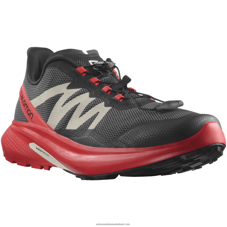 trailrunningschoenen voor heren - hypulse Salomon 22DD81484 magneet/poppy rood/zwart