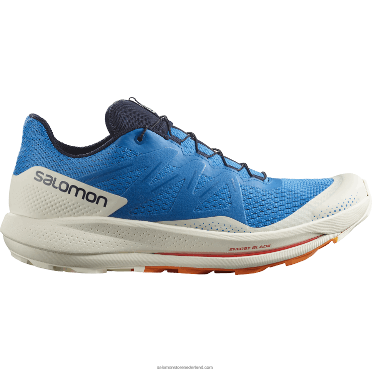 trailrunningschoenen voor heren - pulsar trail Salomon 22DD81458 indigo slinger/vanille-ijs/levendige sinaasappel
