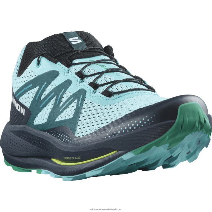 trailrunningschoenen voor heren - pulsar trail Salomon 22DD81460 blauwe uitstraling/koolstof/smaragd