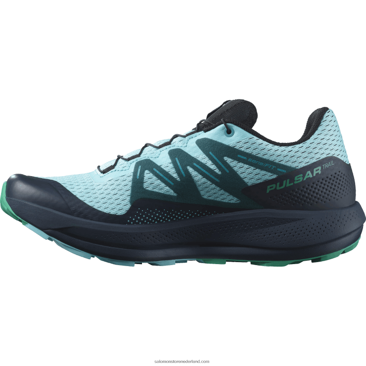 trailrunningschoenen voor heren - pulsar trail Salomon 22DD81460 blauwe uitstraling/koolstof/smaragd