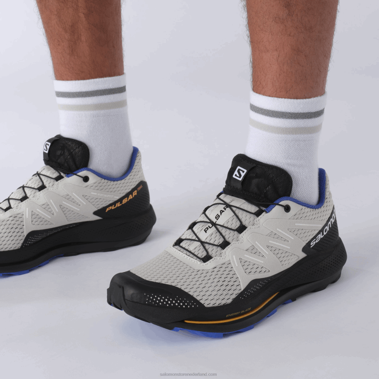 trailrunningschoenen voor heren - pulsar trail Salomon 22DD81461 maansteen/zwart/verblindend blauw