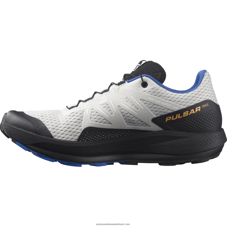 trailrunningschoenen voor heren - pulsar trail Salomon 22DD81461 maansteen/zwart/verblindend blauw
