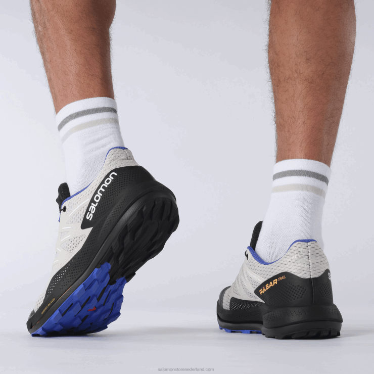 trailrunningschoenen voor heren - pulsar trail Salomon 22DD81461 maansteen/zwart/verblindend blauw