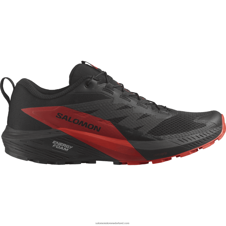 trailrunningschoenen voor heren - sense ride 5 Salomon 22DD81432 zwart/vurig rood