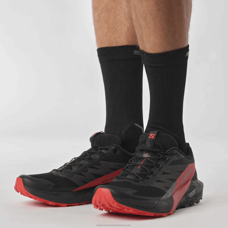 trailrunningschoenen voor heren - sense ride 5 Salomon 22DD81432 zwart/vurig rood