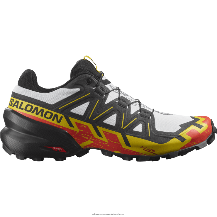 trailrunningschoenen voor heren - speedcross 6 Salomon 22DD81451 wit/zwart/imperium geel