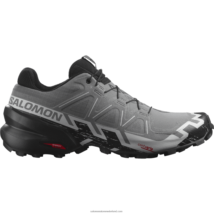 trailrunningschoenen voor heren - speedcross 6 Salomon 22DD81453 rustige tint/zwart/parelblauw