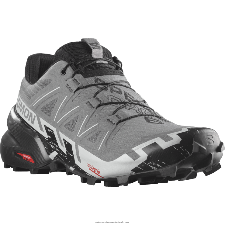 trailrunningschoenen voor heren - speedcross 6 Salomon 22DD81453 rustige tint/zwart/parelblauw