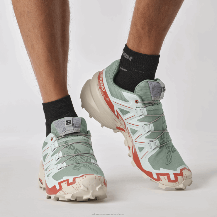 trailrunningschoenen voor heren - speedcross 6 Salomon 22DD81454 lelieblad/regenachtige dag/gebleekte aqua