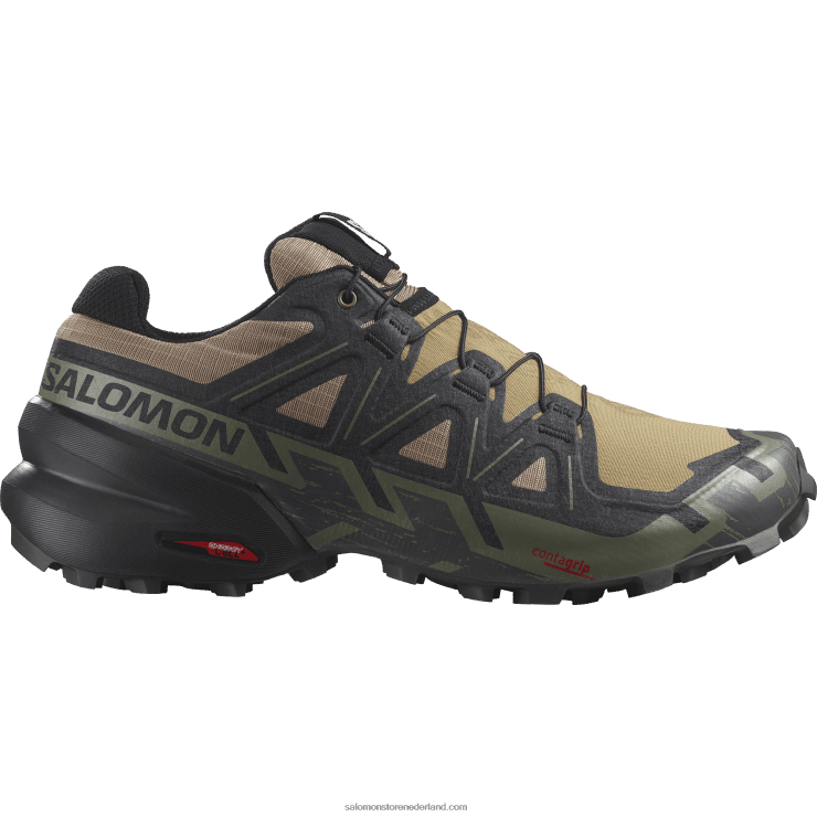 trailrunningschoenen voor heren - speedcross 6 Salomon 22DD81455 kelp/zwart/diep korstmosgroen