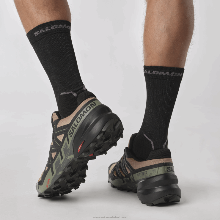 trailrunningschoenen voor heren - speedcross 6 Salomon 22DD81455 kelp/zwart/diep korstmosgroen