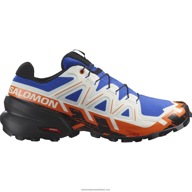 trailrunningschoenen voor heren - speedcross 6 Salomon 22DD81456 lapis blauw/zwart/scharlaken ibis