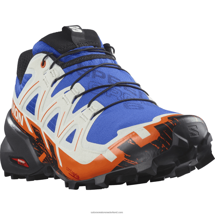 trailrunningschoenen voor heren - speedcross 6 Salomon 22DD81456 lapis blauw/zwart/scharlaken ibis