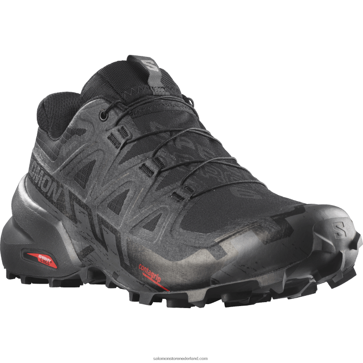 trailrunningschoenen voor heren - speedcross 6 gore-tex Salomon 22DD81465 zwart/fantoom