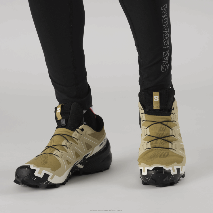 trailrunningschoenen voor heren - speedcross 6 gore-tex Salomon 22DD81466 kelp/zwart/vanille-ijs