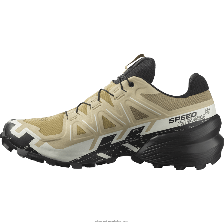 trailrunningschoenen voor heren - speedcross 6 gore-tex Salomon 22DD81466 kelp/zwart/vanille-ijs