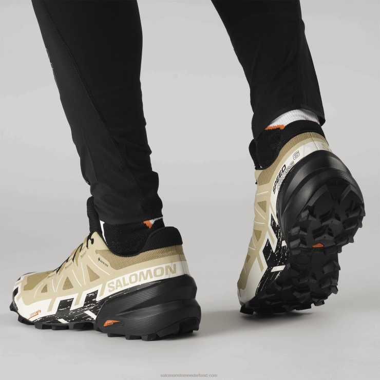 trailrunningschoenen voor heren - speedcross 6 gore-tex Salomon 22DD81466 kelp/zwart/vanille-ijs