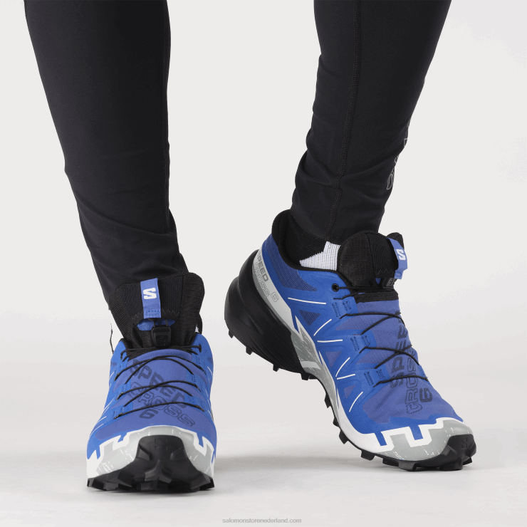 trailrunningschoenen voor heren - speedcross 6 gore-tex Salomon 22DD81467 nautisch blauw/zwart/wit