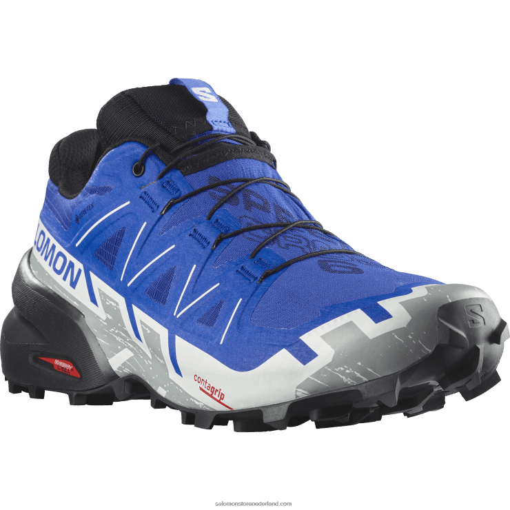 trailrunningschoenen voor heren - speedcross 6 gore-tex Salomon 22DD81467 nautisch blauw/zwart/wit