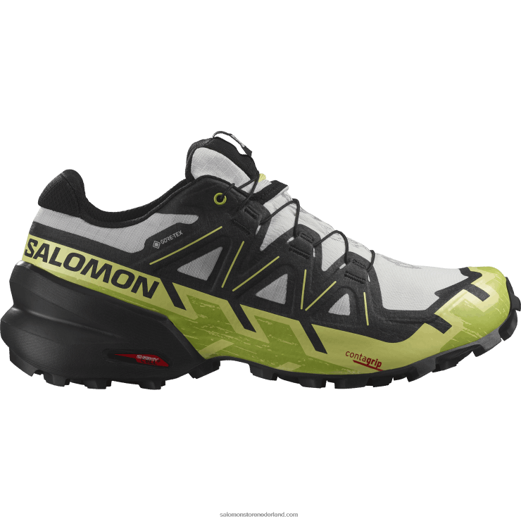 trailrunningschoenen voor heren - speedcross 6 gore-tex Salomon 22DD81468 maansteen/zwart/zonnige limoen