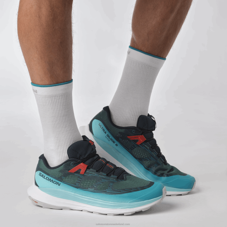 trailrunningschoenen voor heren - ultra glide 2 breed Salomon 22DD81469 atlantisch diep/blauw stralend/vurig rood