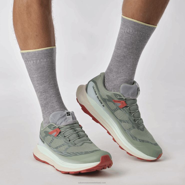 trailrunningschoenen voor heren - ultraglide 2 Salomon 22DD81440 lelieblad/gebleekte aqua/hete saus