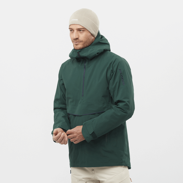 geïsoleerde jas met capuchon voor heren - zwaartekracht gore-tex anorak Salomon 22DD8557 ponderosapijnboom/nachtelijke hemel