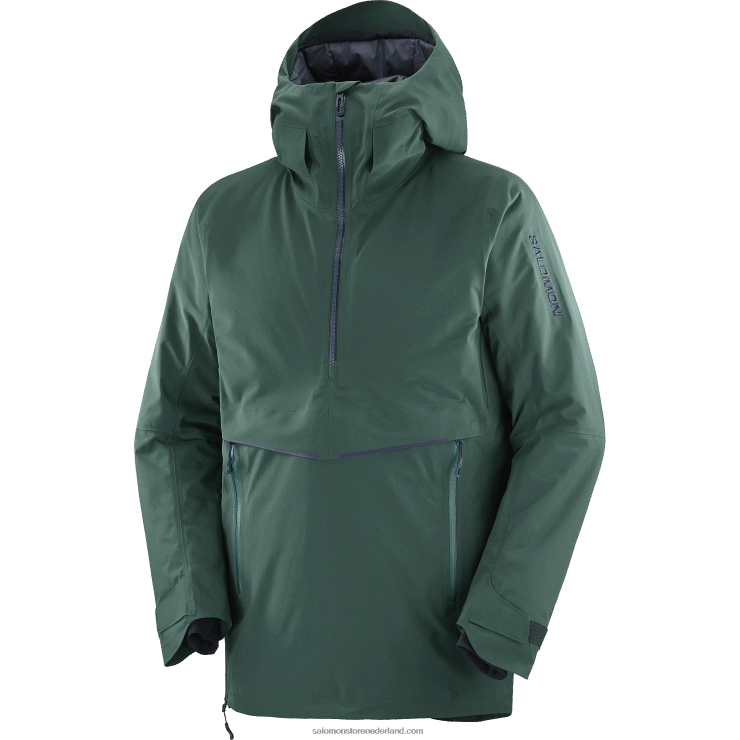 geïsoleerde jas met capuchon voor heren - zwaartekracht gore-tex anorak Salomon 22DD8557 ponderosapijnboom/nachtelijke hemel