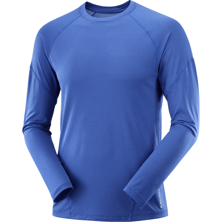 heren T-shirt met lange mouwen - cross run Salomon 22DD8541 nautisch blauw