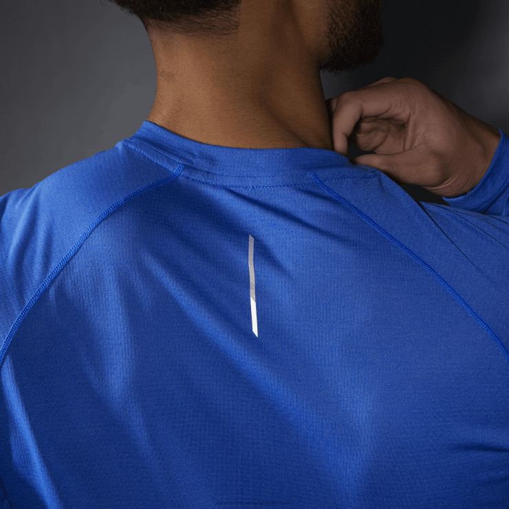 heren T-shirt met lange mouwen - cross run Salomon 22DD8541 nautisch blauw