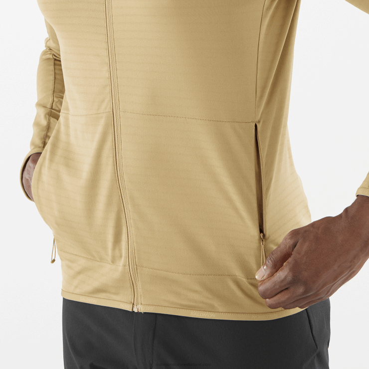 tussenlaagjack met volledige rits voor heren - essentieel lichtwarm Salomon 22DD8552 kelp