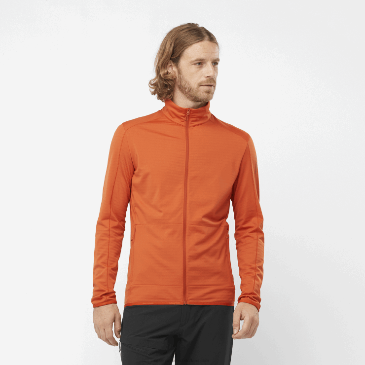 tussenlaagjack met volledige rits voor heren - essentieel lichtwarm Salomon 22DD8553 gebrande oker